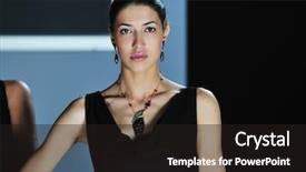  Presentation with fashion show - Presentation featuring beautiful woman on fashion show background and a  colored foreground