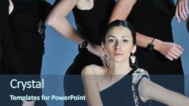  Presentation with fashion show - Cool new presentation theme with beautiful woman on fashion show backdrop and a  colored foreground