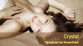  Presentation with sand - PPT layouts having beautiful woman on the beach background and a tawny brown colored foreground