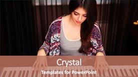  Presentation with young children playing multicultural - Slides featuring beautiful woman playing on piano background and a coral colored foreground