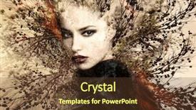  Presentation with double exposure of business people - Beautiful slide deck featuring beautiful woman portrait double exposure backdrop and a tawny brown colored foreground