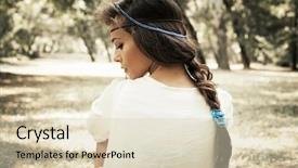  Presentation with beautiful of bamboo forest - Presentation design enhanced with beautiful woman portrait in white background and a soft green colored foreground