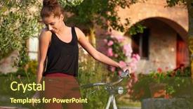  Presentation with outdoors - Cool new slides with beautiful-woman-portrait-outdoors backdrop and a tawny brown colored foreground