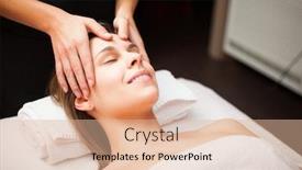  Presentation with facial - Presentation theme enhanced with woman receiving a facial massage background and a lemonade colored foreground