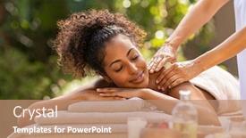  Presentation with african beauty - Slide set featuring beautiful-woman-receiving-back-massage background and a coral colored foreground