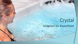  Presentation with hot tub - Slide set featuring beautiful woman relaxing in hot background and a arctic colored foreground