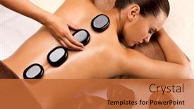  Presentation with spa salon - Cool new slide deck with spa salon with hot stones backdrop and a red colored foreground
