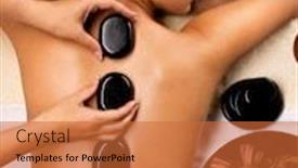  Presentation with spa salon - Beautiful theme featuring beautiful-woman-relaxing-in-spa backdrop and a red colored foreground