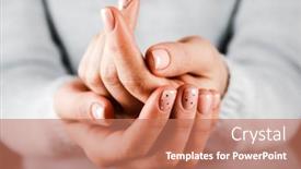  Presentation with nail salon - PPT theme enhanced with beautiful-woman-s-hands background and a coral colored foreground