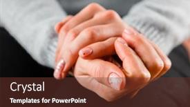  Presentation with nail salon - Slide deck enhanced with beautiful-woman-s-hands background and a tawny brown colored foreground