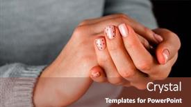  Presentation with nail salon - PPT layouts having beautiful-woman-s-hands background and a tawny brown colored foreground