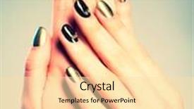  Presentation with nails manicure - PPT layouts having beautiful woman's nails with beautiful creative manicure background and a lemonade colored foreground