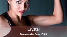  Presentation with studio - Colorful slide set enhanced with beautiful woman show your bicep studio shot backdrop and a tawny brown colored foreground