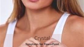  Presentation with shape heart - PPT theme having beautiful-woman-showing-heart-shape background and a coral colored foreground