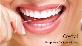  Presentation with health care - Cool new theme with beautiful woman smile dental health backdrop and a coral colored foreground