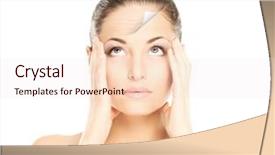  Presentation with spa concept - Cool new theme with wrinkle - portrait of young and beautiful backdrop and a sky blue colored foreground