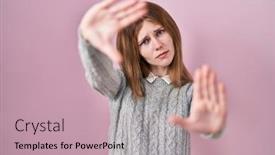  Presentation with frame pink - Theme with beautiful-woman-standing-over-pink background and a coral colored foreground