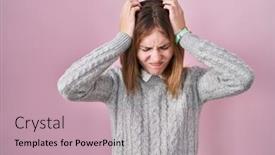  Presentation with pink - Theme enhanced with beautiful-woman-standing-over-pink background and a coral colored foreground