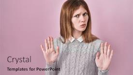  Presentation with forbidden - Theme featuring beautiful-woman-standing-over-pink background and a mint green colored foreground