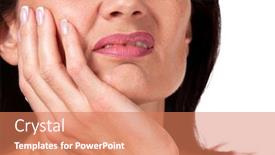  Presentation with shot - Amazing slides having beautiful-woman-suffering-from-toothache backdrop and a coral colored foreground
