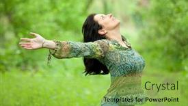  Presentation with breath - Audience pleasing slides consisting of beautiful-woman-taking-a-breath backdrop and a yellow colored foreground
