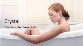  Presentation with sensuality woman black angel relaxing - Audience pleasing PPT theme consisting of beautiful woman taking relaxing bath backdrop and a lemonade colored foreground