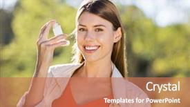  Presentation with asthma - PPT layouts with beautiful woman using asthma background and a coral colored foreground
