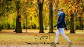  Presentation with park - Slide deck consisting of beautiful-woman-walking-in-city background and a yellow colored foreground