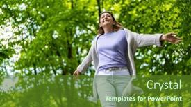  Presentation with park - Presentation with beautiful-woman-walking-in-city background and a tawny brown colored foreground