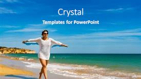  Presentation with walking - Presentation featuring beautiful-woman-walking-on-sunny background and a  colored foreground