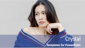  Presentation with coral reefs blue water beautiful sky - Theme enhanced with beautiful woman wearing blue sweater background and a ocean colored foreground