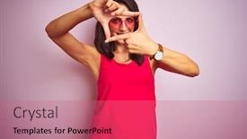  Presentation with frame pink - Beautiful slides featuring beautiful-woman-wearing-funny-pink backdrop and a coral colored foreground