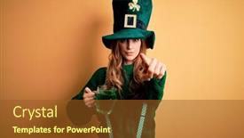  Presentation with beverage - Cool new PPT theme with beautiful-woman-wearing-hat-drinking backdrop and a tawny brown colored foreground