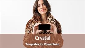  Presentation with blank - Slides enhanced with beautiful woman wearing leopard fur background and a tawny brown colored foreground