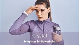  Presentation with water bottle - Presentation theme having beautiful-woman-wearing-sportswear-holding background and a coral colored foreground