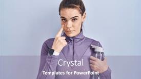  Presentation with bottle water - Theme with beautiful-woman-wearing-sportswear-holding background and a coral colored foreground