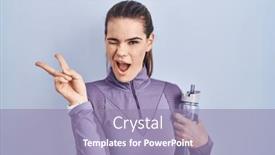  Presentation with water bottle - Slides enhanced with beautiful-woman-wearing-sportswear-holding background and a light blue colored foreground