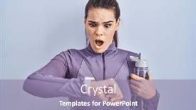  Presentation with water bottle - Presentation design with beautiful-woman-wearing-sportswear-holding background and a coral colored foreground