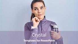  Presentation with water bottle - PPT layouts having beautiful-woman-wearing-sportswear-holding background and a coral colored foreground