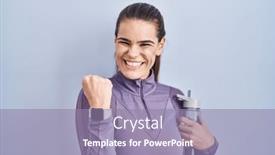  Presentation with water bottle - Slides having beautiful-woman-wearing-sportswear-holding background and a coral colored foreground