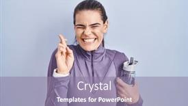  Presentation with hope - PPT layouts enhanced with beautiful-woman-wearing-sportswear-holding background and a coral colored foreground