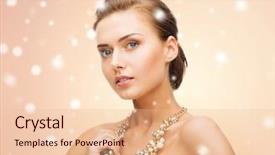  Presentation with jewelery - Slide set enhanced with beautiful woman wearing statement necklace background and a lemonade colored foreground