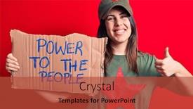  Presentation with red star - Audience pleasing presentation consisting of beautiful-woman-wearing-t-shirt backdrop and a red colored foreground