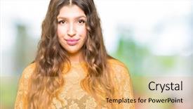  Presentation with simple and elegant - Presentation featuring beautiful woman wearing yellow elegant background and a  colored foreground