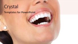  Presentation with preventive dental care - Amazing presentation having beautiful woman white teeth dental backdrop and a coral colored foreground