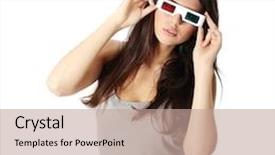  Presentation with black women beautiful woman - Slides consisting of beautiful woman with 3d glasses background and a coral colored foreground