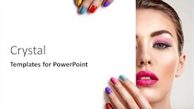  Presentation with girl model - Slides consisting of empty billboard glamour fashion model background and a white colored foreground