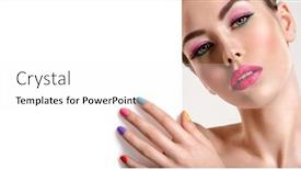  Presentation with girl model - Theme enhanced with beautiful-woman-with-a-colored background and a white colored foreground