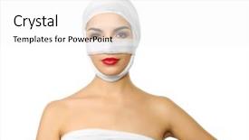  Presentation with nose - Beautiful PPT theme featuring beautiful woman with a gauze backdrop and a white colored foreground