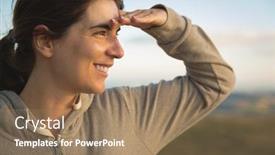  Presentation with natural - PPT theme enhanced with beautiful-woman-with-a-natural background and a coral colored foreground